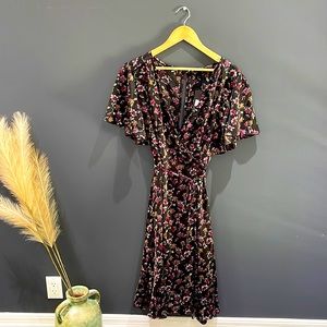 Floral faux wrap dress